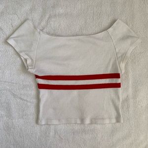 Brandy Melville John Galt Striped Off Shoulder Top